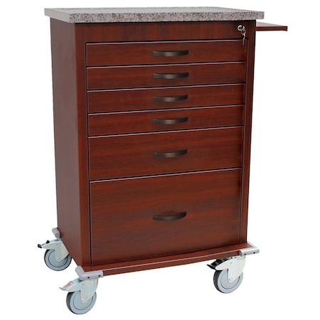 Wood Vinyl Wrapped Carts 6 Drawer Wood Vinyl Treatment Cart WV6450